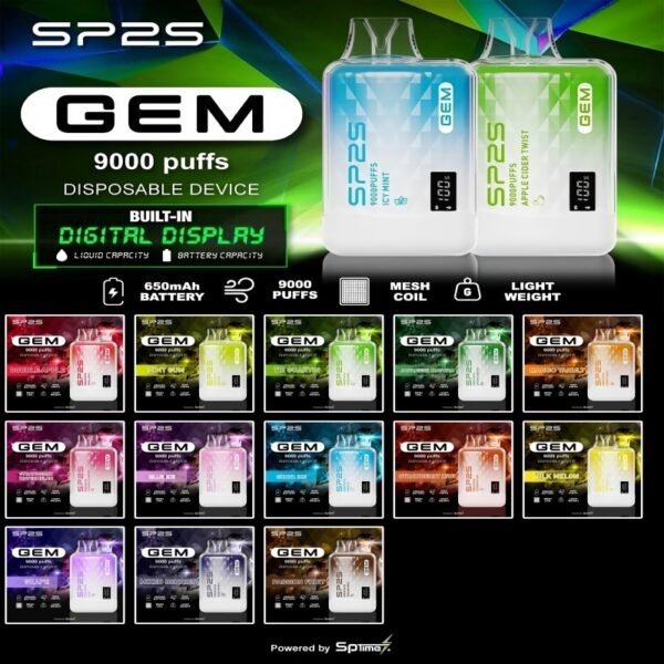 SP2s 思博瑞9000K|SP2S GEM 9000 PUFF|一次性拋棄式 |原裝正品|台灣現貨